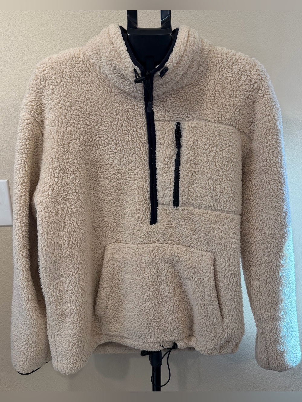 Victoria’s Secret Pink Teddy Sherpa Half Zip Pullover XL | Cabincore Preppy Chic